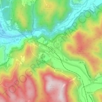 Mappa topografica Marmore, altitudine, rilievo