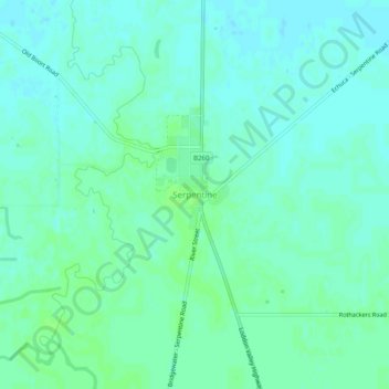 Mappa topografica Serpentine, altitudine, rilievo