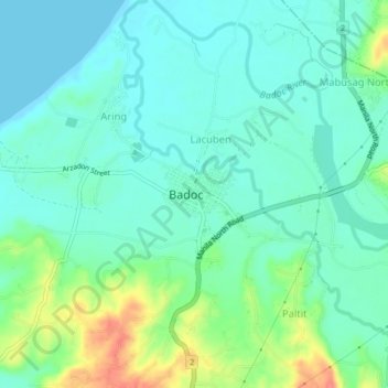 Mappa topografica Garreta, altitudine, rilievo