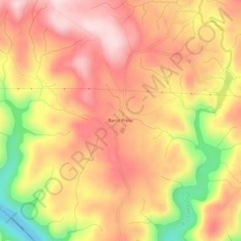Mappa topografica Barro Preto, altitudine, rilievo