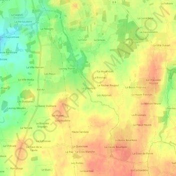 Mappa topografica La Chevrais, altitudine, rilievo
