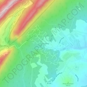 Mappa topografica Hopkins Spring, altitudine, rilievo