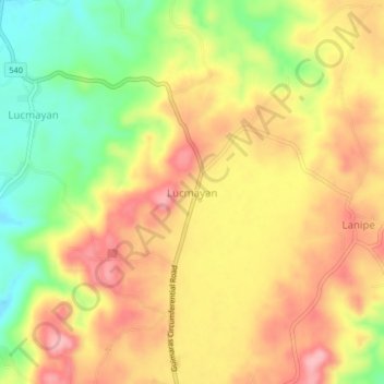 Mappa topografica Lucmayan, altitudine, rilievo
