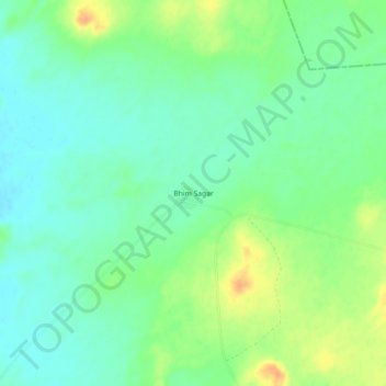 Mappa topografica Bhim Sagar, altitudine, rilievo