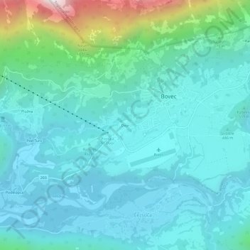Mappa topografica Dvor, altitudine, rilievo