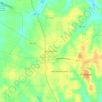 Mappa topografica North Junction, altitudine, rilievo