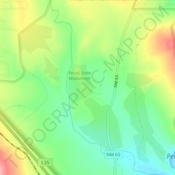 Mappa topografica San Miguel County, altitudine, rilievo