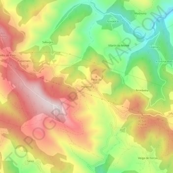 Mappa topografica Hospital, altitudine, rilievo