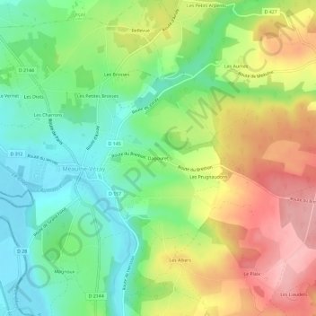 Mappa topografica Dagouret, altitudine, rilievo
