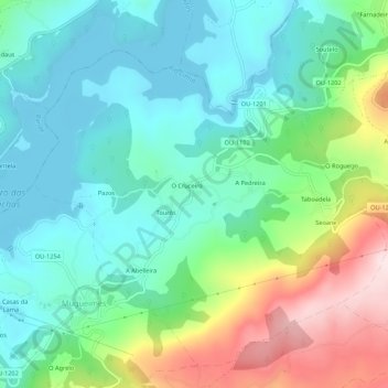 Mappa topografica Quintá, altitudine, rilievo
