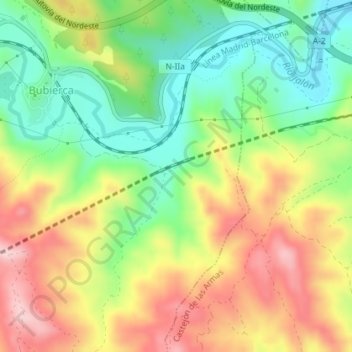 Mappa topografica Martín Blanco, altitudine, rilievo
