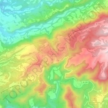 Mappa topografica Calders, altitudine, rilievo