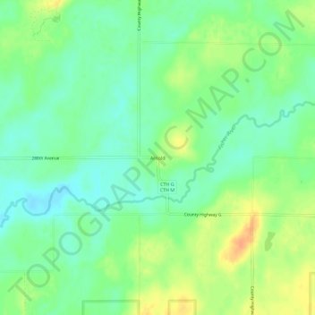 Mappa topografica Arnold, altitudine, rilievo