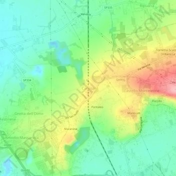 Mappa topografica Canosa, altitudine, rilievo
