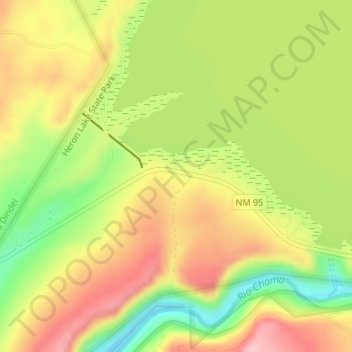 Mappa topografica Heron Dike, altitudine, rilievo