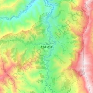 Mappa topografica Hispania, altitudine, rilievo