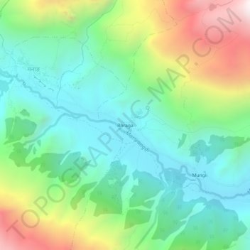Mappa topografica Bhraga, altitudine, rilievo