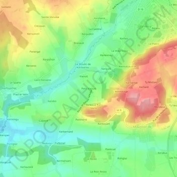 Mappa topografica Petit Viaouit, altitudine, rilievo