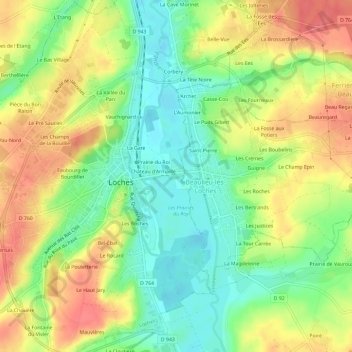 Mappa topografica Sansac, altitudine, rilievo