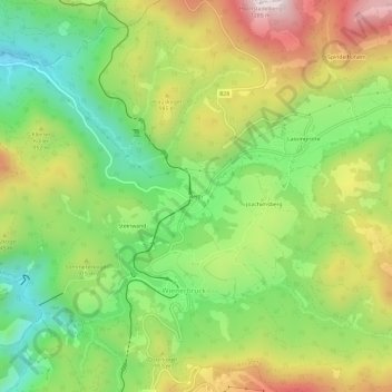 Mappa topografica Reith, altitudine, rilievo