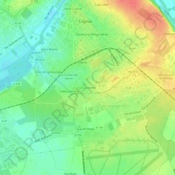 Mappa topografica Les Quillettes, altitudine, rilievo