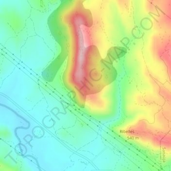 Mappa topografica Figuera, altitudine, rilievo
