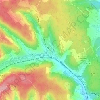 Mappa topografica Peterzell, altitudine, rilievo