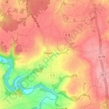 Mappa topografica Le Clandry, altitudine, rilievo