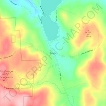 Mappa topografica Erieville, altitudine, rilievo