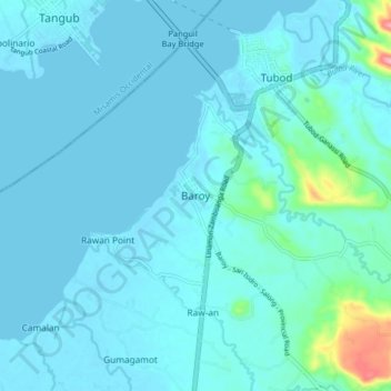 Mappa topografica Baroy, altitudine, rilievo