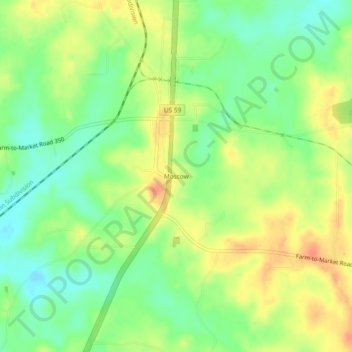 Mappa topografica Moscow, altitudine, rilievo