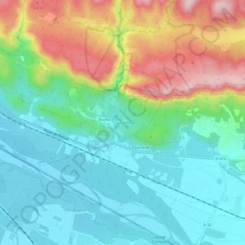 Mappa topografica La Tuilère, altitudine, rilievo
