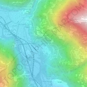 Mappa topografica Frazione Mazonì, altitudine, rilievo