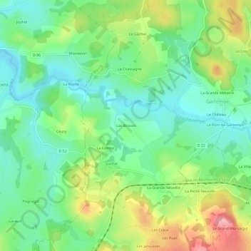 Mappa topografica Las Brouas, altitudine, rilievo