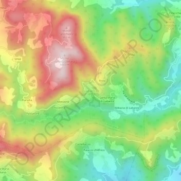 Mappa topografica Labante, altitudine, rilievo
