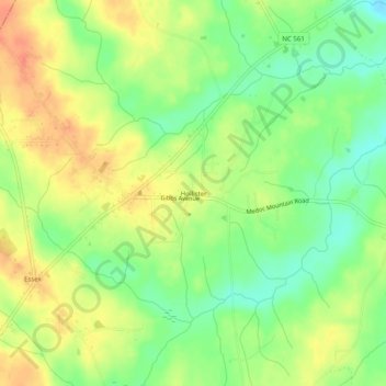 Mappa topografica Hollister, altitudine, rilievo
