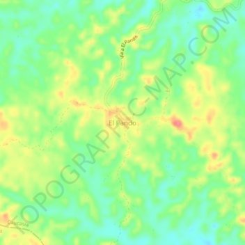 Mappa topografica El Pando, altitudine, rilievo