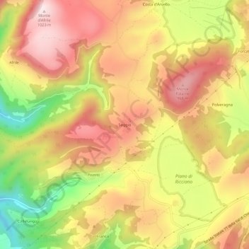 Mappa topografica Seggio, altitudine, rilievo