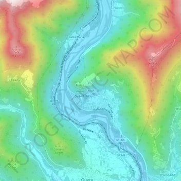 Mappa topografica Noal, altitudine, rilievo