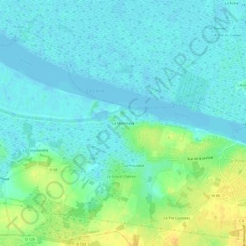 Mappa topografica La Martinière, altitudine, rilievo