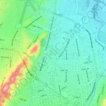 Mappa topografica Zona Industrial, altitudine, rilievo