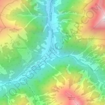 Mappa topografica Ginzling, altitudine, rilievo