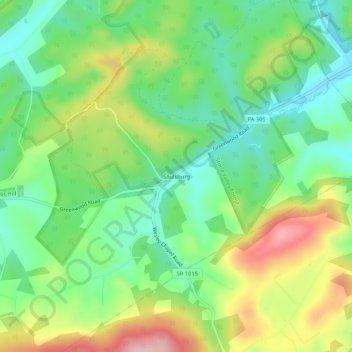 Mappa topografica Saulsburg, altitudine, rilievo