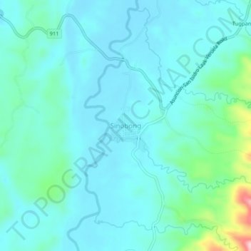 Mappa topografica Sinobong, altitudine, rilievo