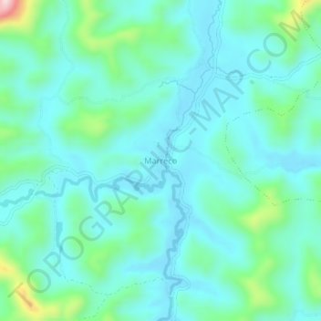 Mappa topografica Marreco, altitudine, rilievo