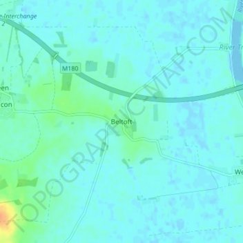 Mappa topografica Beltoft, altitudine, rilievo