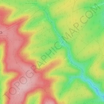 Mappa topografica Isenach Ursprung, altitudine, rilievo