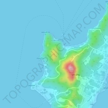 Mappa topografica Khao Yai, altitudine, rilievo