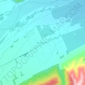 Mappa topografica Wairau Valley, altitudine, rilievo