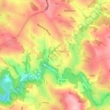 Mappa topografica Fon de Castel Nou, altitudine, rilievo